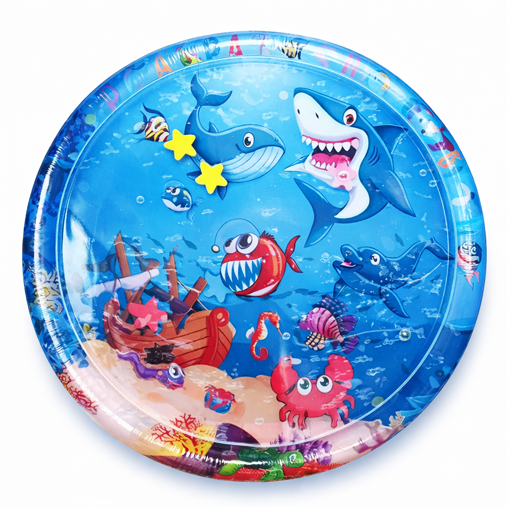 Tapete de agua inflable redondo con animales marinos para bebé