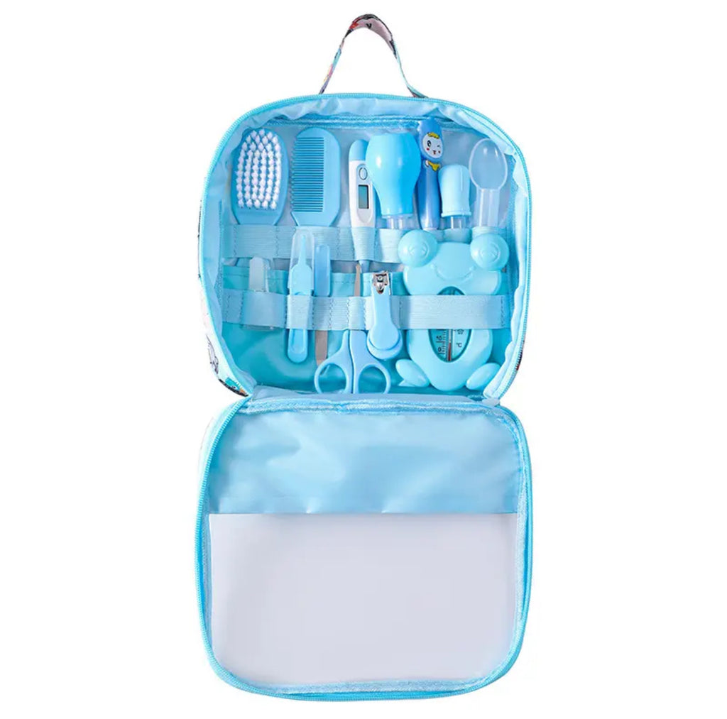 Kit de higiene para bebé de 13 piezas en estuche azul
